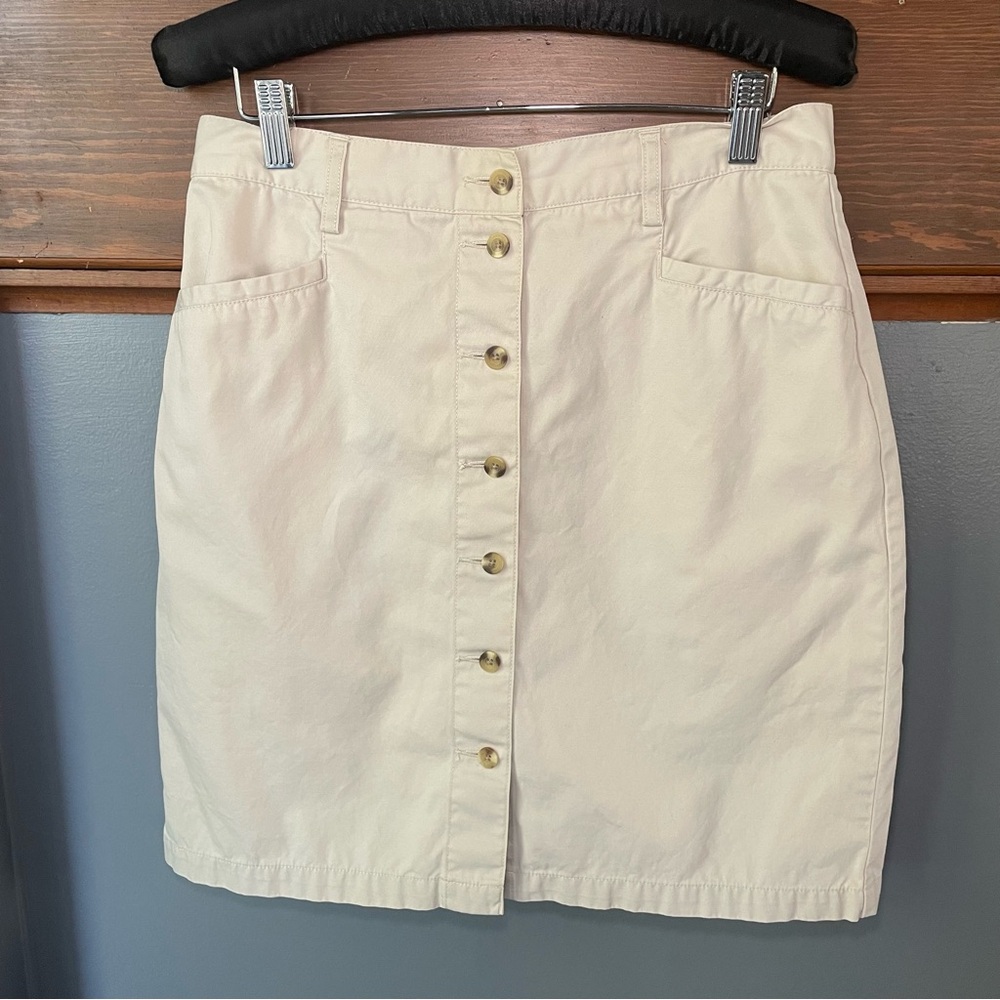 Vintage‎ Early 2000’s Eddie Bauer Khaki Button-Front  Casual Skirt